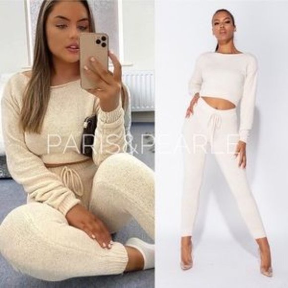 Pants - Comfy Life Ivory Velvet Chenille Leggings